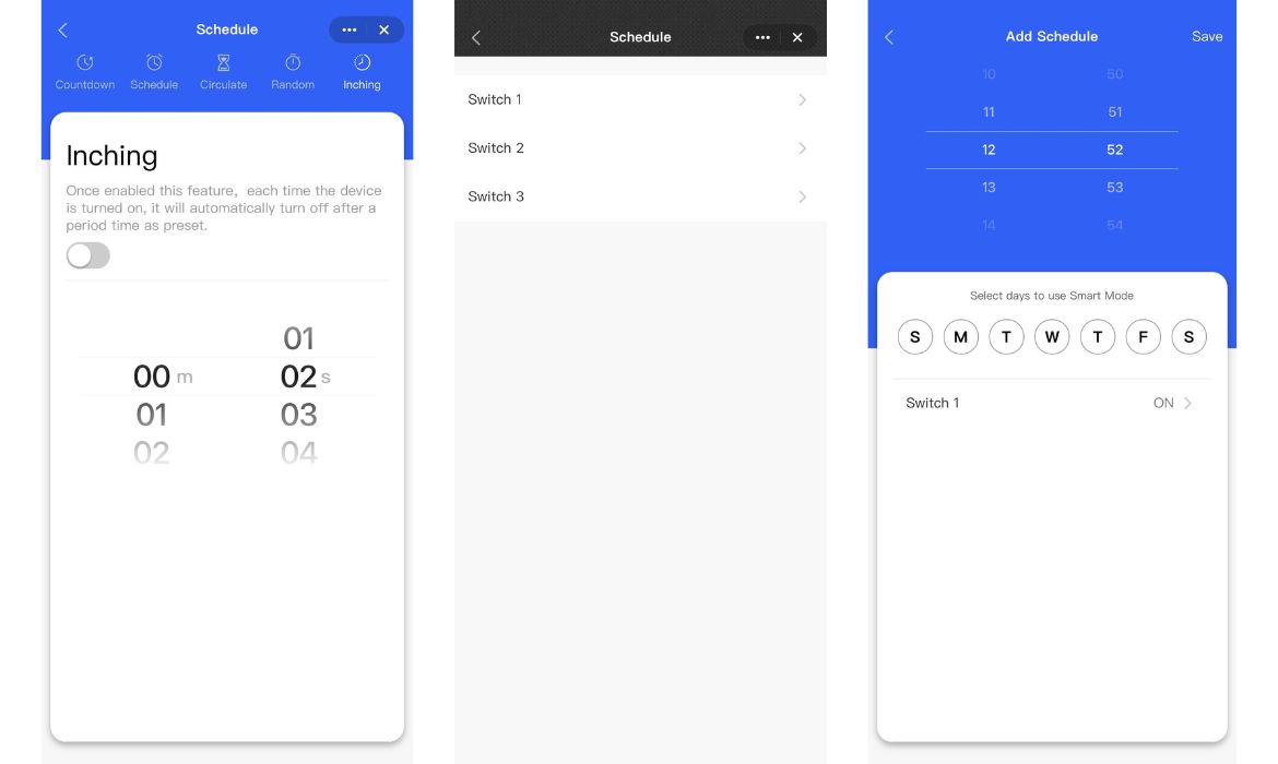 3 KANAŁOWY Przekaźnik WIFI światła TUYA DOPUSZKOWY podwójny MINI V3 ustawienie_harmonogramow