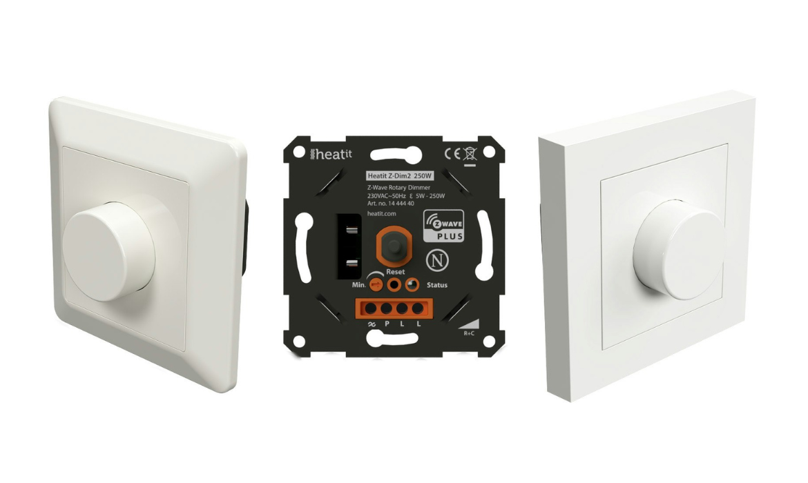 Heatit Z-Dim2 250W  Z-Wave Rotary Dimmer wymiary_dimmera_wave
