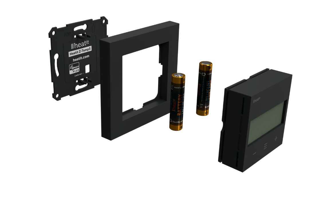  Heatit Z-Temp3 Black Matt  Battery operated thermostat Z-Wave termostat_zasilany_bateriami_zwave