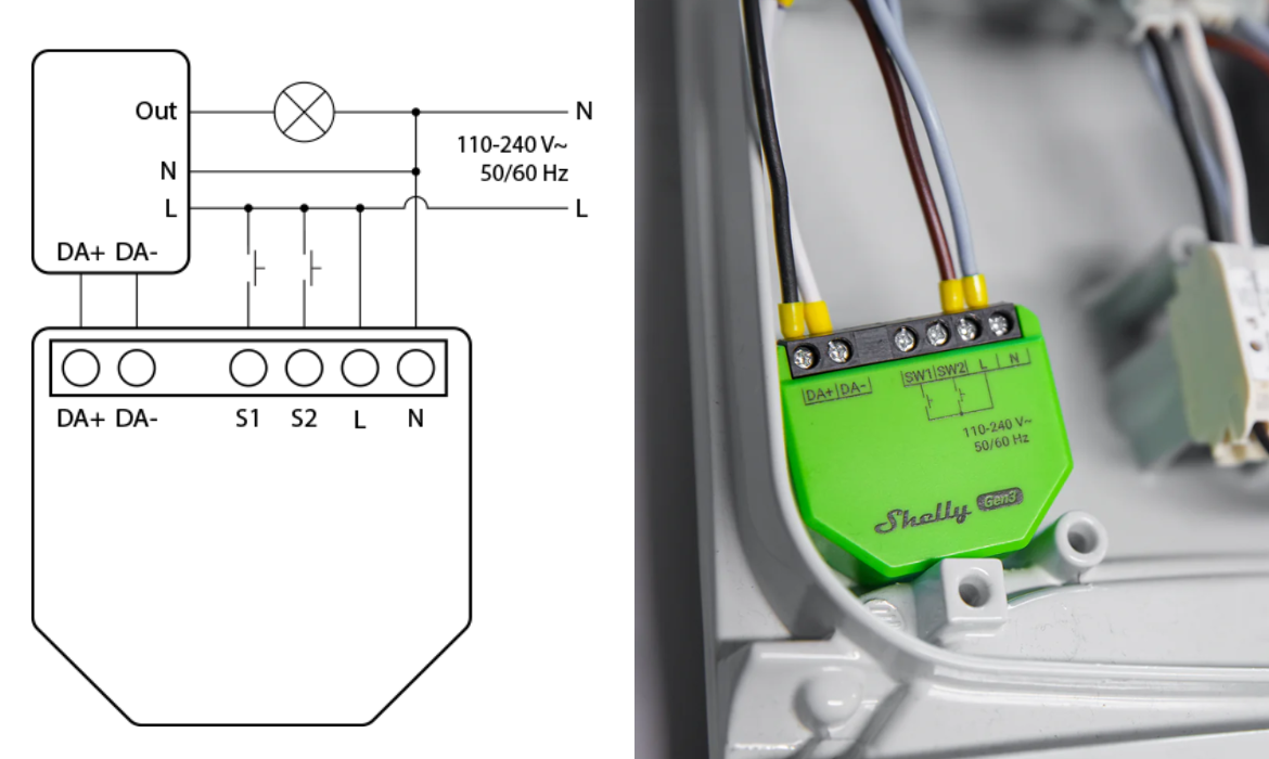 SHELLY 1 GEN4 ONE-CHANNEL, DRY CONTACT SMART SWITCH Wymiary