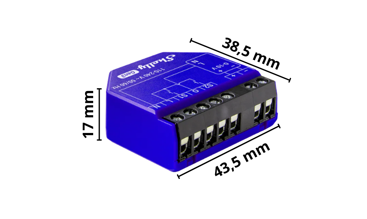 SHELLY 1 GEN4 ONE-CHANNEL, DRY CONTACT SMART SWITCH Wymiary