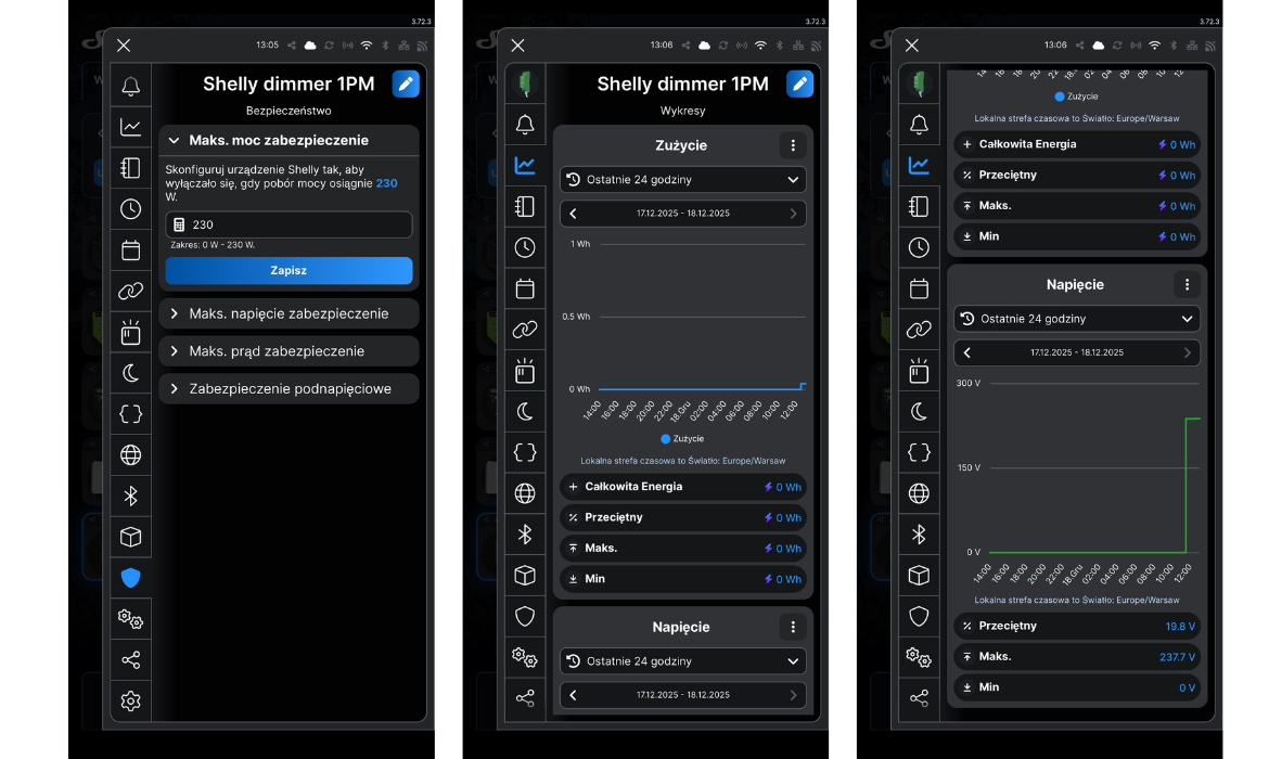 SHELLY 1 GEN4 ONE-CHANNEL, DRY CONTACT SMART SWITCH Wymiary