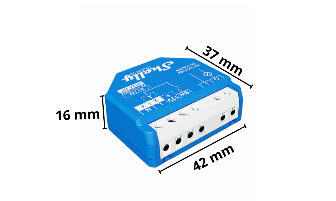 SHELLY 1 GEN4 ONE-CHANNEL, DRY CONTACT SMART SWITCH Wymiary
