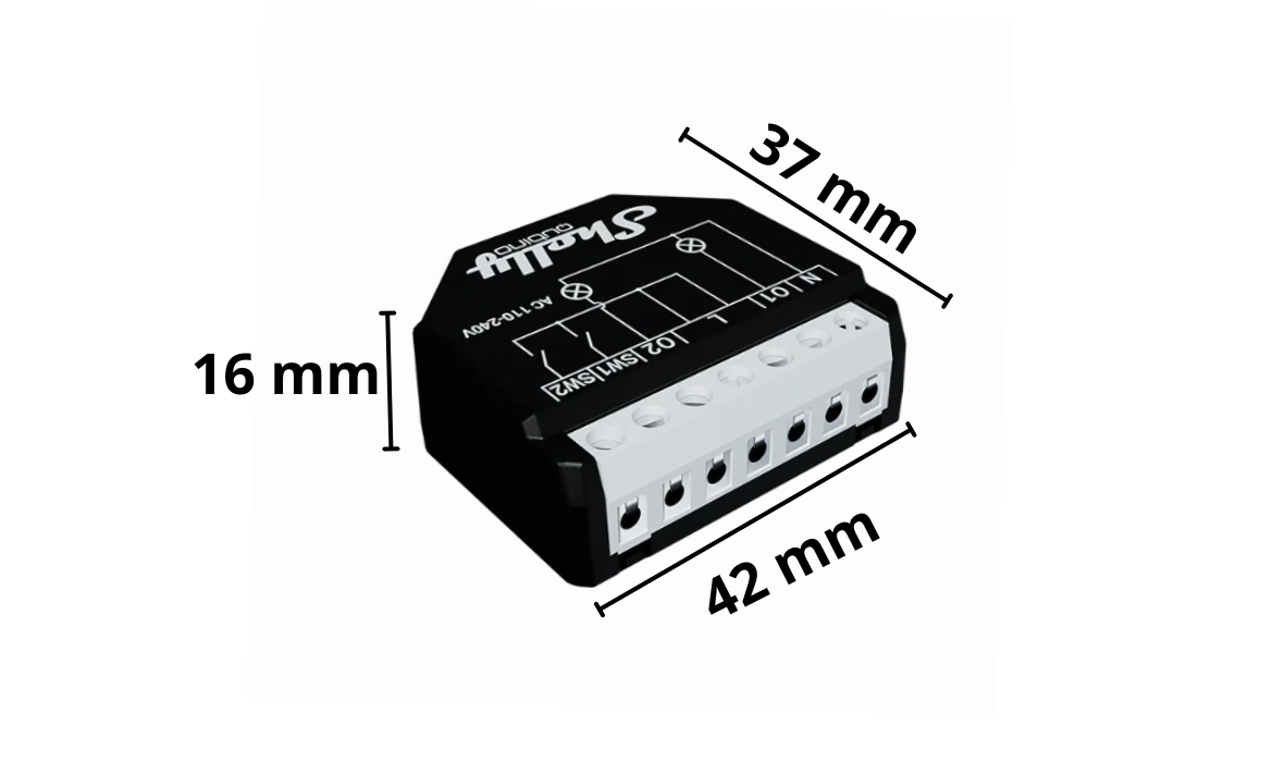 SHELLY 1 GEN4 ONE-CHANNEL, DRY CONTACT SMART SWITCH Wymiary