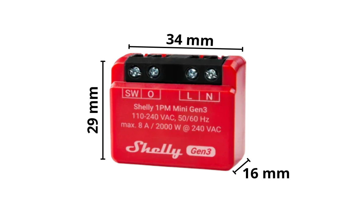 Shelly mini kompaktowy sterownik 8A bardzo mały