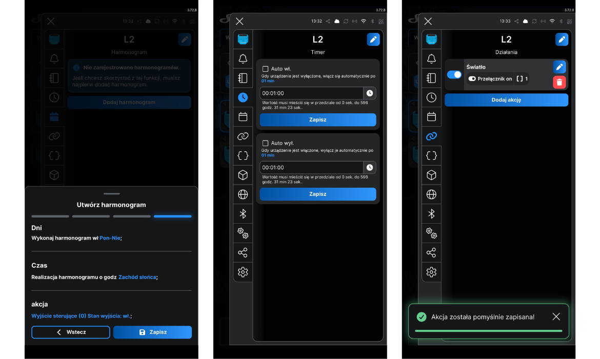 Harmonogramy i automatyczne akcje – inteligentne sterowanie światłem