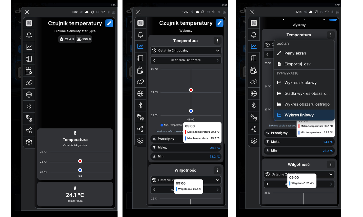 Shelly H&T Gen3 czarny do mierzenia temperatury i wilgotności