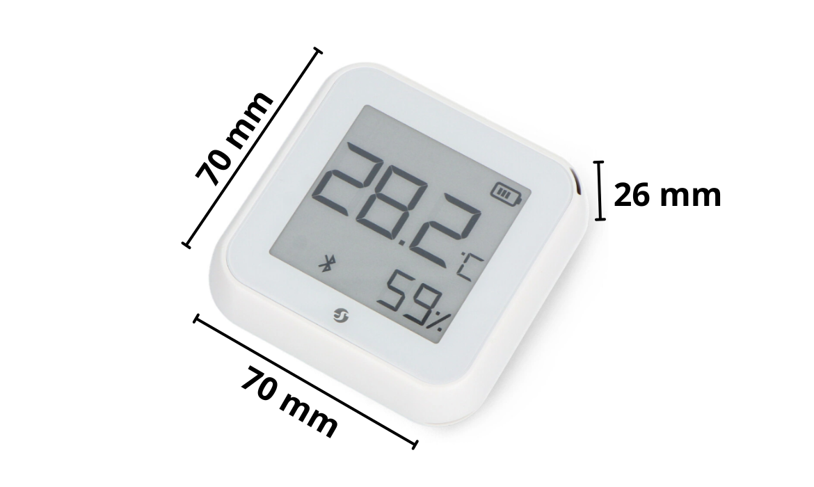 Wymiary czujnika temperatury i wilgotności shelly
