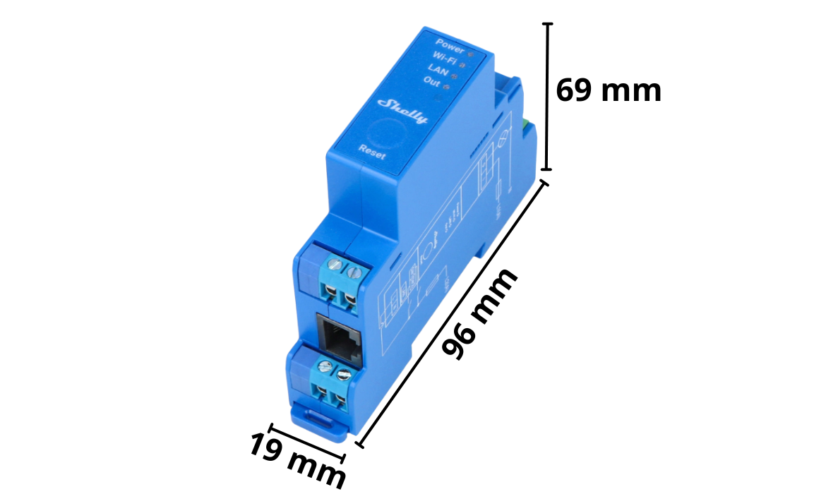 Wymiary shelly pro 1 dry contact