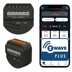 Heatit ZM Dimmer 250W – dopuszkowy ściemniacz Z-Wave LED 230V, 2/3-przewodowy