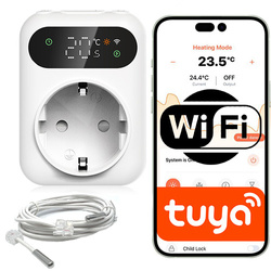 Inteligentne gniazdko termostat Wifi 16A dwa sensory wyświetlacz LED
