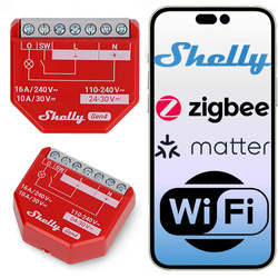 Shelly 1PM Gen4 – przekaźnik WiFi Zigbee Matter 16A z pomiarem energii