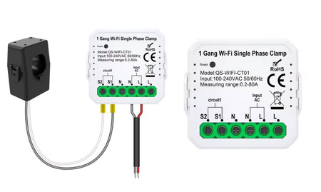 Licznik energii WiFi z przekładnikiem 80A Tuya Smart Life