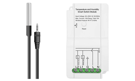 Podwójny przekaźnik z pomiarem temperatury WIFI 15A sterownik temperatury