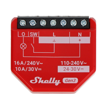 Shelly 1PM Gen3 – przekaźnik Wi-Fi 16A z pomiarem energii Bluetooth Smart