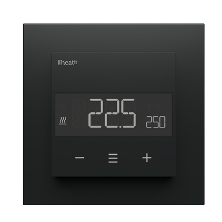Heatit Z-TRM6 Czarny mat termostat Z-Wave 16A do ogrzewania podłogowego