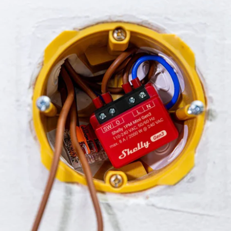 Shelly 1PM Mini Gen3 – przekaźnik WiFi dopuszkowy 8A z pomiarem energii