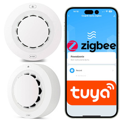 CZUJNIK DYMU OGNIA ZIGBEE ALARM CZUJKA TUYA SMART Z SYRENĄ BEZPRZEWODOWY