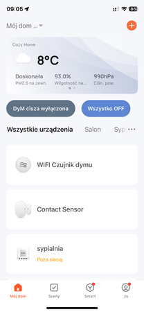 Czujnik gazu z syreną alarmową WIFI Tuya Smart life