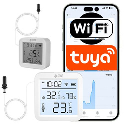 Czujnik temperatury WiFi Tuya z sondą LCD termometr wilgotności 96 cm