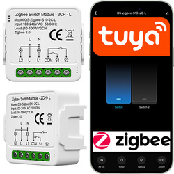 Mini przekaźnik dopuszkowy ZigBee bez N 2-kanałowy Tuya Smart