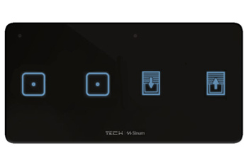 Włącznik światła dwupolowy + rolety WSZ-22mL- LEWA Czarny przewodowy Sinum SBUS