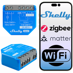 Shelly 1 Gen4 przekaźnik WiFi Zigbee Matter Bluetooth 16A Dry Contact
