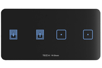 Włącznik światła dwupolowy + rolety WSZ-22mP - PRAWA Czarny przewodowy Sinum SBUS