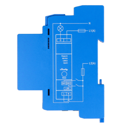 Shelly Pro 1 V1 – przekaźnik DIN dry contact Wi-Fi LAN do rozdzielnicy