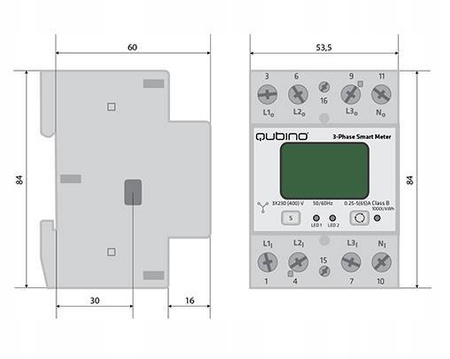 Licznik energii analizator sieci Qubino 3-Phase Smart Meter