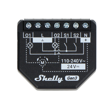 Shelly 2PM Gen3 – przekaźnik 2-kanałowy WiFi z pomiarem energii i rolet