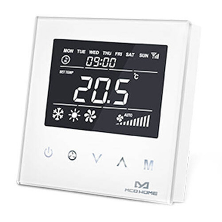 Termostat do sterowania klimatyzacją centralną 4-ruruową typu Fan Coil MCOHome MH8-FC4 Biały Z-Wave