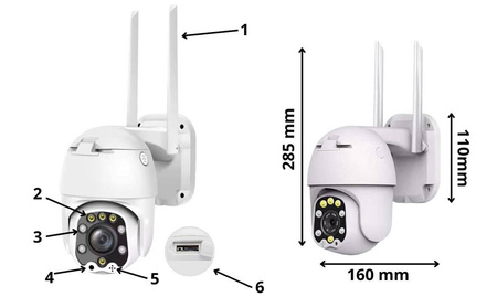 Kamera zewnętrzna obrotowa 5MP WIFI IP PTZ 2K