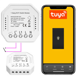 Przekaźnik BEZPOTENCJAŁOWY, BEZNAPIĘCIOWY WIFI Tuya do puszkowy sterownik światła
