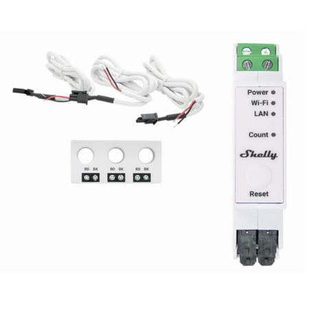 Shelly Pro 3EM 3CT63 Licznik Energii Trójfazowy DIN 63A LAN WiFi