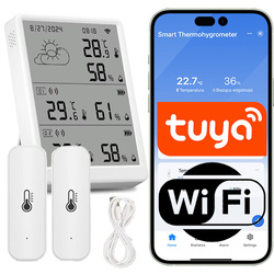 Stacja pogodowa z dwoma zewnętrznymi czujnikami temperatury i wilgotności WiFi