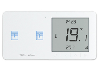 Regulator pokojowy + włącznik ROLET WZR-02mL  - LEWA Biały przewodowy Sinum SBUS