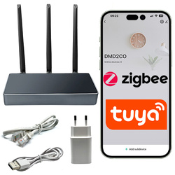 Czarna Bramka ZIGBEE 3.0 TUYA Wi-Fi LAN RJ45 3 Anteny Mocna