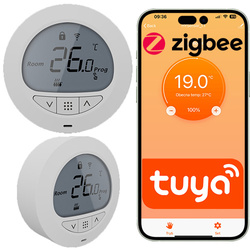 Sterownik z czujnikiem temperatury do głowic ZigBee Tuya