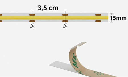 Taśma LED COB IP67 840D 24V 17W 15mm RGBWW 3000K 6000K Wodoodporna 