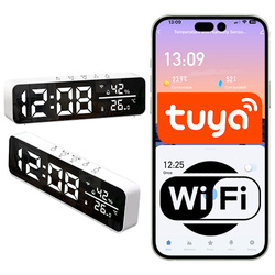 Inteligentny zegar z wbudowanym czujnikiem temperatury i wilgotności Tuya