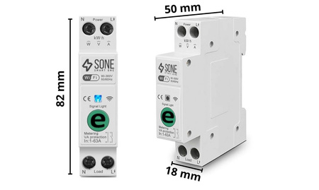 Przekaźnik WiFi 63A na szynę DIN z pomiarem energii  eWeLink