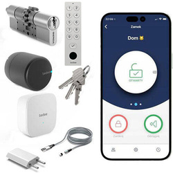 Inteligentny zamek Tedee Pro Czarny + wkładka typ D + Bridge + klawiatura