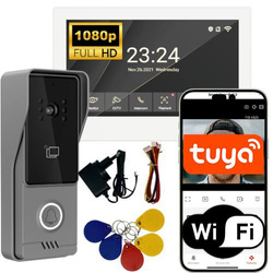 Wideodomofon WiFi 2-przewodowy 7" Full HD 1080p Tuya Smart Life IP65 RFID
