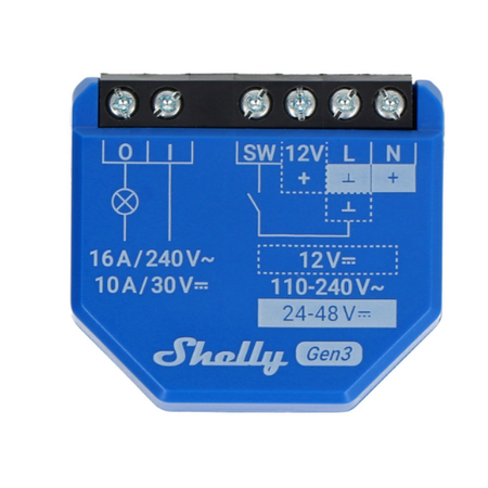 Shelly 1 Gen3 – przekaźnik Wi-Fi 16A z suchym stykiem Bluetooth