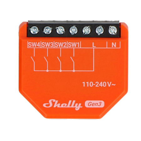 Shelly i4 Gen3 sterownik scen WiFi 4 przyciski smart home