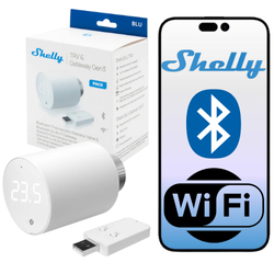 Shelly BLU TRV Single Pack - Inteligentna głowica termostatyczna + bramka BLU GATEWAY GEN3