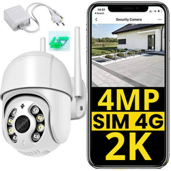 Kamera zewnętrzna obrotowa na kartę SIM 4G 4Mp ICSEE smart BIAŁA