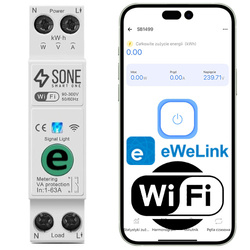Przekaźnik WiFi 63A na szynę DIN z pomiarem energii eWeLink