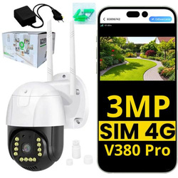 Kamera zewnętrzna 4G LTE 3MP Aplikacja V380 Pro IP66 PTZ